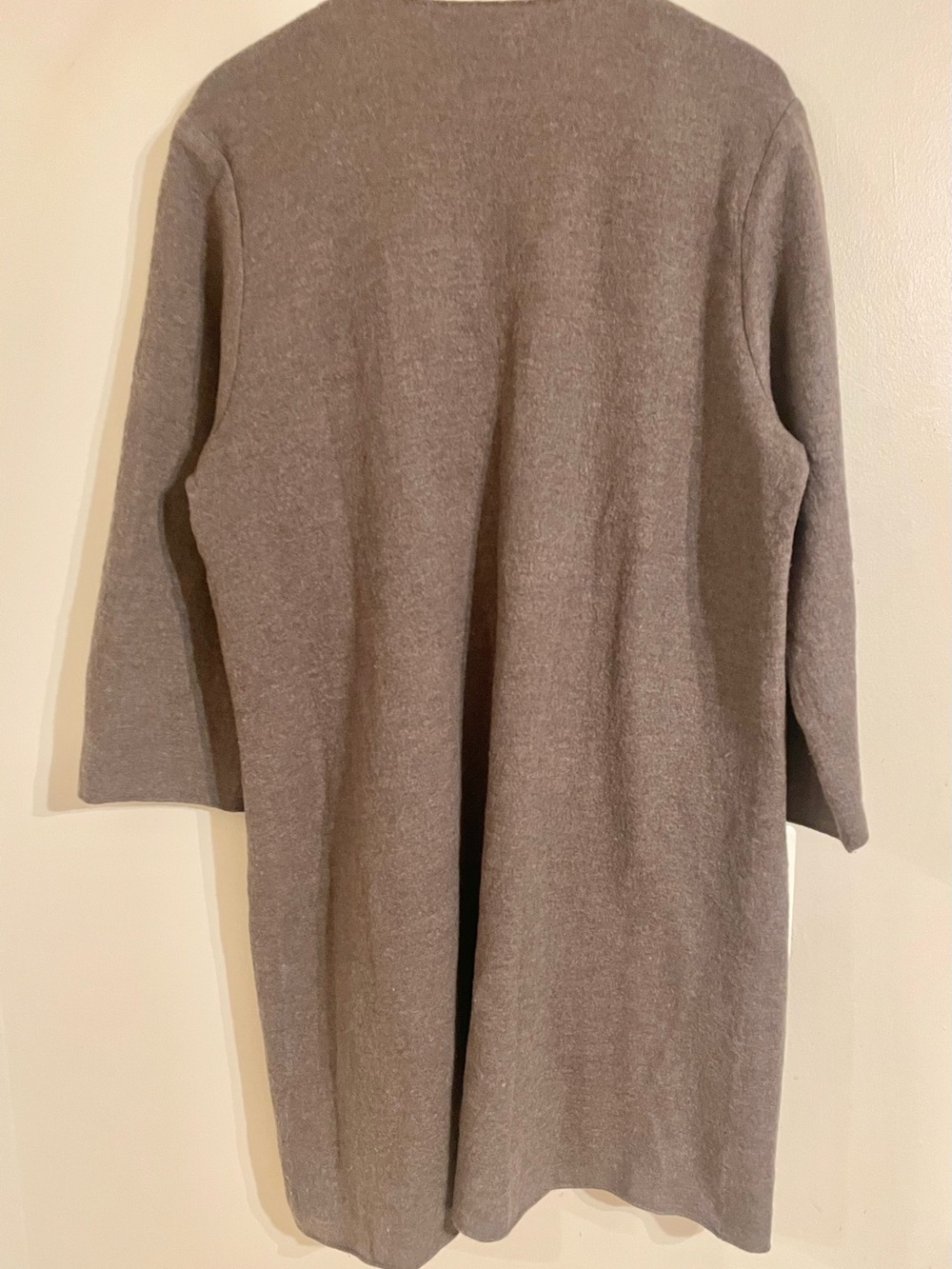 Gudrun Sjoden 10 Color Gray 100% Wool  Long Cardigan Jacket Lagenlook Sz XL- EUC - Picture 2 of 12